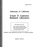 Cover page: ORIGIN AND MULTIPLICATION OF DISLOCATIONS