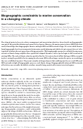 Cover page: Biogeographic constraints to marine conservation in a changing climate.