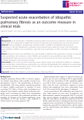 Cover page: Suspected acute exacerbation of idiopathic pulmonary fibrosis as an outcome measure in clinical trials