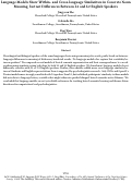 Cover page: Language Models Show Within- and Cross-language Similarities in Concrete Noun Meaning, but not Differences Between L1 and L2 English Speakers