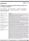 Cover page: Strategies for sustaining high-quality pediatric asthma care in community hospitals.