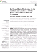 Cover page: Do Words Matter? Detecting Social Isolation and Loneliness in Older Adults Using Natural Language Processing