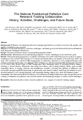 Cover page: The National Postdoctoral Palliative Care Research Training Collaborative: History, Activities, Challenges, and Future Goals