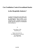 Cover page: Can Ventilation Control Secondhand Smoke in the Hospitality Industry?