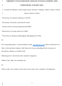 Cover page: Adaptation to Low Temperature Exposure Increases Metabolic Rates Independently of Growth Rates