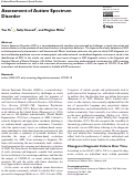 Cover page: Assessment of Autism Spectrum Disorder.