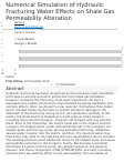 Cover page: Numerical Simulation of Hydraulic Fracturing Water Effects on Shale Gas Permeability Alteration