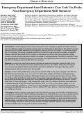 Cover page: Emergency Department-based Intensive Care Unit Use Peaks Near Emergency Department Shift Turnover