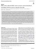 Cover page: Mice with reduced DAT levels recreate seasonal-induced switching between states in bipolar disorder.