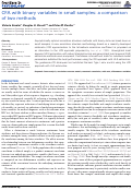 Cover page: CFA with binary variables in small samples: a comparison of two methods