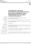 Cover page: Corrigendum: Improving Patch-Based Convolutional Neural Networks for MRI Brain Tumor Segmentation by Leveraging Location Information