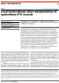 Cover page: Local hydroclimate alters interpretation of speleothem δ18O records