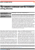 Cover page: The radiation continuum and the evolution of frog diversity