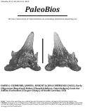 Cover page: Early Oligocene (Rupelian) fishes (Chondrichthyes, Osteichthyes) from the Ashley Formation (Cooper Group) of South Carolina, USA