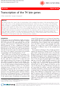 Cover page: Transcription of the T4 late genes