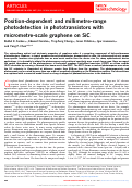 Cover page: Position-dependent and millimetre-range photodetection in phototransistors with micrometre-scale graphene on SiC