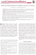 Cover page: Endoscopic Balloon Dilation of Esophageal Strictures in 9 Horses