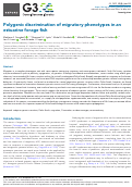 Cover page: Polygenic discrimination of migratory phenotypes in an estuarine forage fish