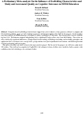 Cover page: A Preliminary Meta-analysis On the Influence of Scaffolding Characteristics and Study and Assessment Quality on Cognitive Outcomes in STEM Education