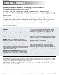 Cover page: Traffic-related Air Pollution and Lung Cancer Incidence: The California Multiethnic Cohort Study.