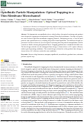 Cover page: Optofluidic Particle Manipulation: Optical Trapping in a Thin-Membrane Microchannel.