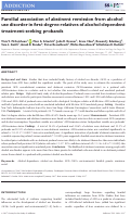 Cover page: Familial association of abstinent remission from alcohol use disorder in first‐degree relatives of alcohol‐dependent treatment‐seeking probands