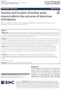 Cover page: Severity and location of lumbar spine stenosis affects the outcome of total knee arthroplasty