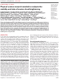 Cover page: Physical science research needed to evaluate the viability and risks of marine cloud brightening.