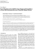 Cover page: Novel Mutation in the PKHD1 Gene Diagnosed Prenatally in a Fetus with Autosomal Recessive Polycystic Kidney Disease