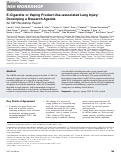 Cover page: NIH Workshop Report: E-cigarette or Vaping Product Use Associated Lung Injury (EVALI): Developing a Research Agenda