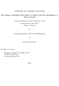 Cover page: Microclimate and Surface Flux Impact of Utility Scale Solar Installations: A Physical Model