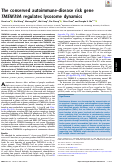 Cover page: The conserved autoimmune-disease risk gene TMEM39A regulates lysosome dynamics