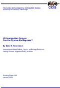 Cover page: US Immigration Reform: Can the System Be Repaired?