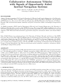 Cover page: Collaborative Autonomous Vehicles with Signals of Opportunity Aided Inertial Navigation Systems