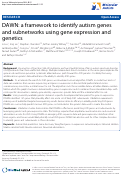 Cover page: DAWN: a framework to identify autism genes and subnetworks using gene expression and genetics.