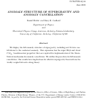 Cover page: ANOMALY STRUCTURE OF SUPERGRAVITY AND ANOMALY CANCELLATION