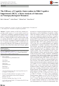 Cover page: The Efficacy of Cognitive Intervention in Mild Cognitive Impairment (MCI): a Meta-Analysis of Outcomes on Neuropsychological Measures