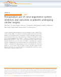 Cover page: Perioperative use of renin-angiotensin system inhibitors and outcomes in patients undergoing cardiac surgery.