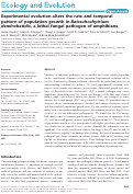 Cover page: Experimental evolution alters the rate and temporal pattern of population growth in Batrachochytrium dendrobatidis, a lethal fungal pathogen of amphibians