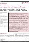 Cover page: The association between atopic eczema and lymphopenia: Results from a UK cohort study with replication in US survey data.