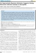 Cover page: An Approximate Bayesian Estimator Suggests Strong, Recurrent Selective Sweeps in Drosophila