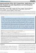 Cover page: Bapineuzumab Alters AÎ² Composition: Implications for the Amyloid Cascade Hypothesis and Anti-Amyloid Immunotherapy