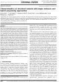 Cover page: Characterization of structural variants with single molecule and hybrid sequencing approaches