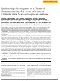 Cover page: Epidemiologic Investigation of a Cluster of Neuroinvasive Bacillus cereus Infections in 5 Patients With Acute Myelogenous Leukemia