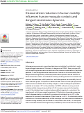 Cover page: Disease-driven reduction in human mobility influences human-mosquito contacts and dengue transmission dynamics