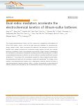Cover page: Dual redox mediators accelerate the electrochemical kinetics of lithium-sulfur batteries.