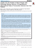 Cover page: Insights into the Problem of Alarm Fatigue with Physiologic Monitor Devices: A Comprehensive Observational Study of Consecutive Intensive Care Unit Patients