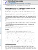 Cover page: Exploring the role of social capital in managing food insecurity among older women in the United States