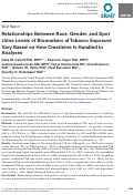 Cover page: Relationships Between Race, Gender, and Spot Urine Levels of Biomarkers of Tobacco Exposure Vary Based on How Creatinine Is Handled in Analyses.