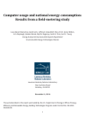 Cover page: Computer usage and national energy consumption:Results from a field-metering study